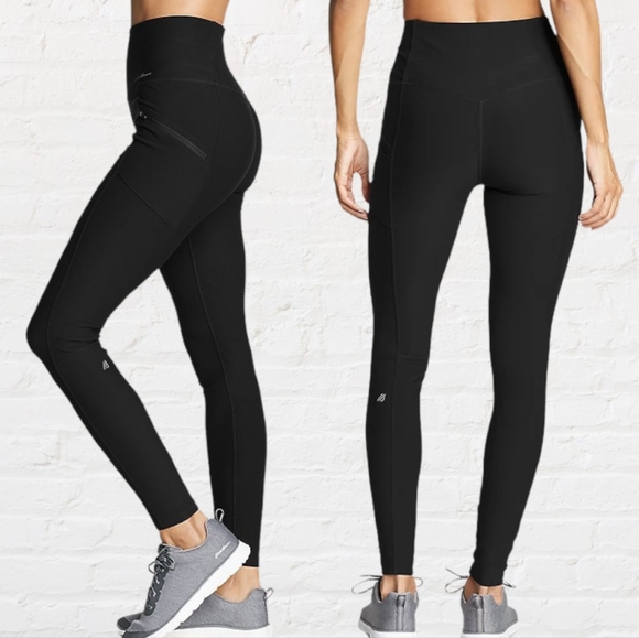 Eddie Bauer Pants - Eddie Bauer Black High-rise Trail Tight Leggings with Zipper Pockets Size M